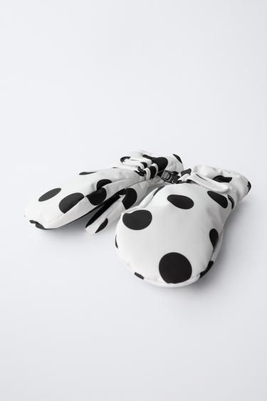 NYLON POLKA DOT WINDPROOF MITTENS - White by Zara - Image 2