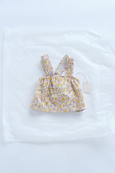 ZARA TIMELESS - TOP ESTAMPADO FLORES - Albaricoque de Zara - Imagen 0