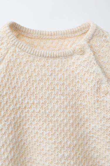 PULL EN MAILLE TEXTURÉE - Beige clair de Zara - Image 2