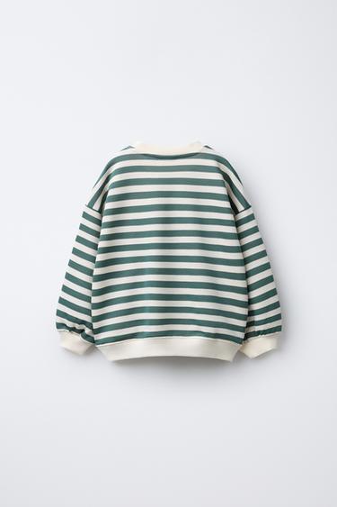 STRIPED SWEATSHIRT - Light green by Zara - Image 1