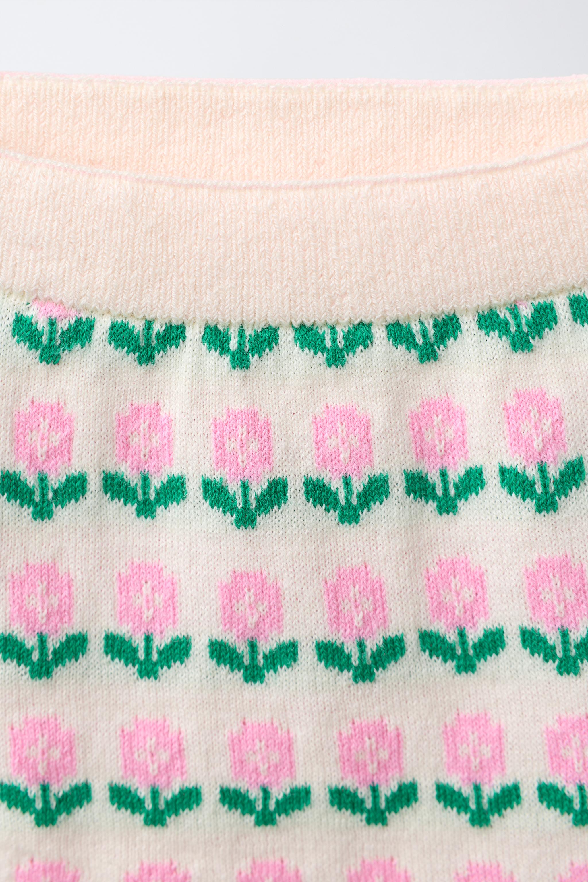 CULOTTE EN MAILLE JACQUARD À FLEURS