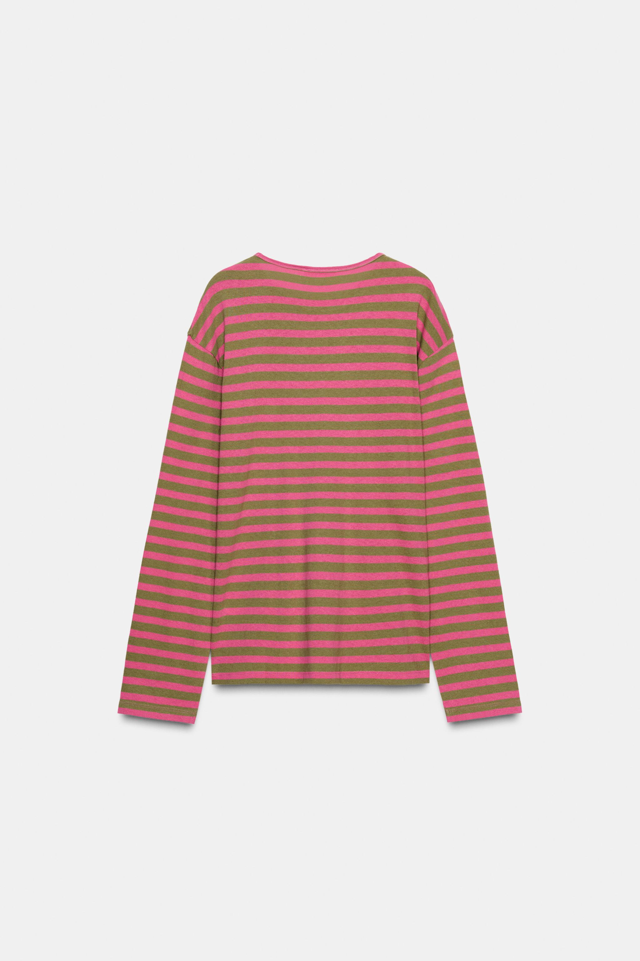 ストライプ ロングスリーブTシャツ - ストライプ | ZARA Japan