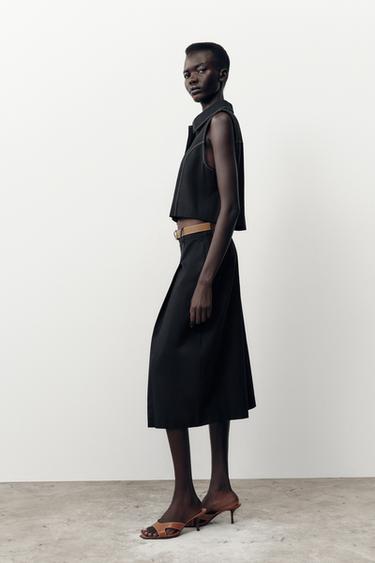 GILET DROIT SURPIQÛRES CONTRASTANTES - Noir de Zara - Image 2