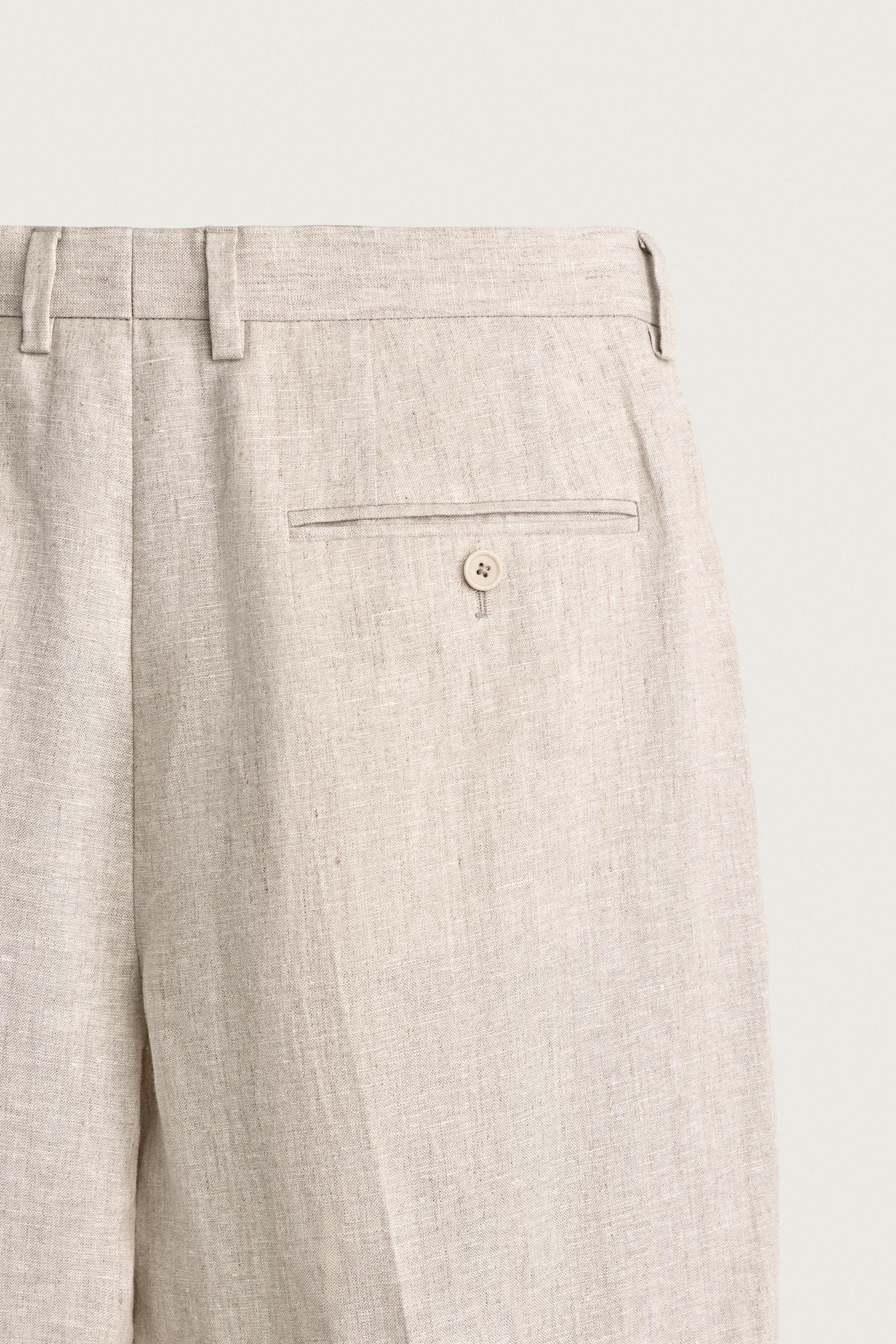 Мужские брюки Zara 100% LINEN SUIT PANTS — фото 10
