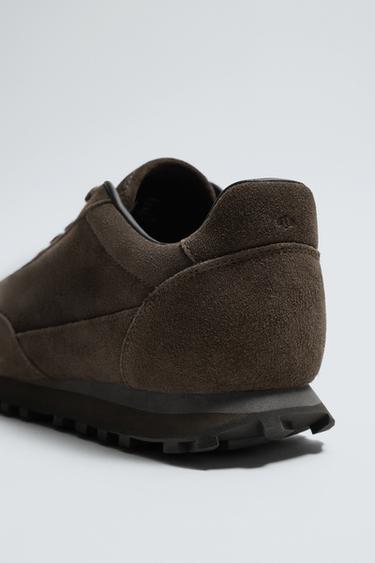 CASUAL LEATHER TRAINERS - Brown by Zara - Image 6