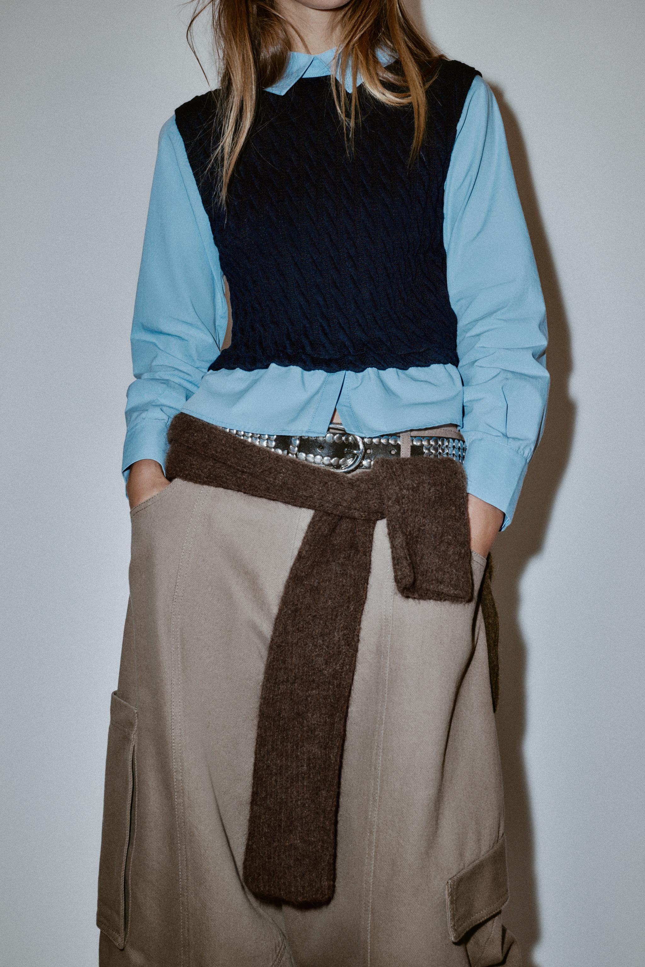 COMBINATION POPLIN SHIRT