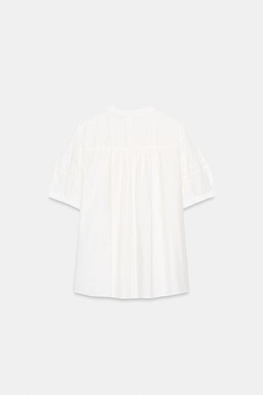 BLOUSE ROMANTIQUE À MANCHES BALLON - Blanc de Zara - Image 9