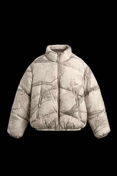 Zara ABSTRACT PRINT PUFFER JACKET - Printed - Image 0
