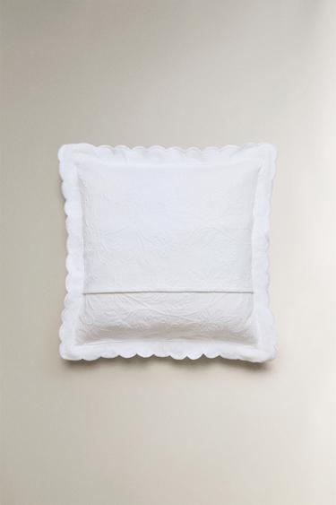 COTTON JACQUARD CUSHION COVER - White by Zara - Image 3