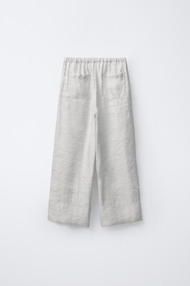 PANTALON JUPE-CULOTTE BRILLANT LACETS - Argent de Zara - Image 1