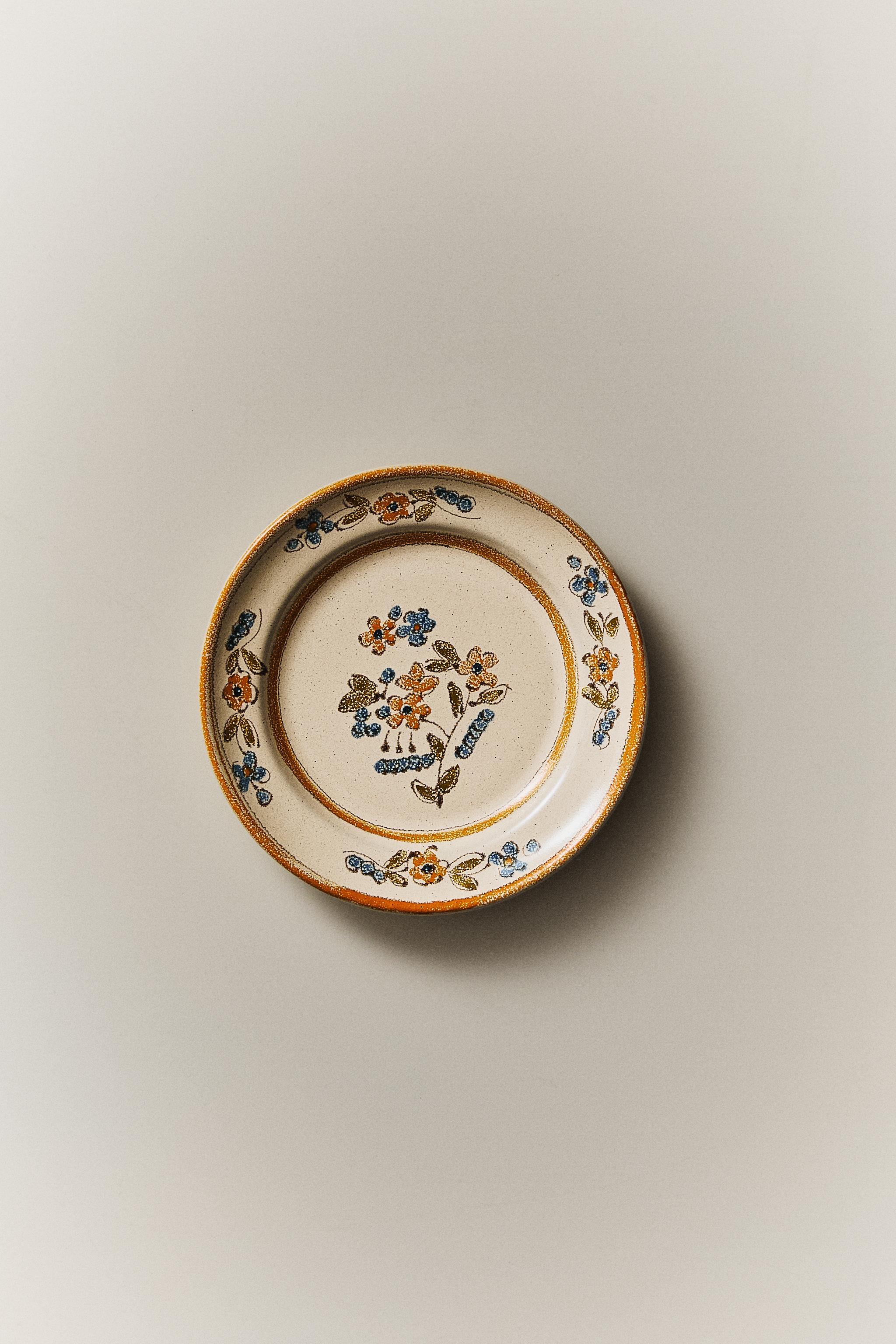 FLORAL TERRACOTTA SIDE PLATE