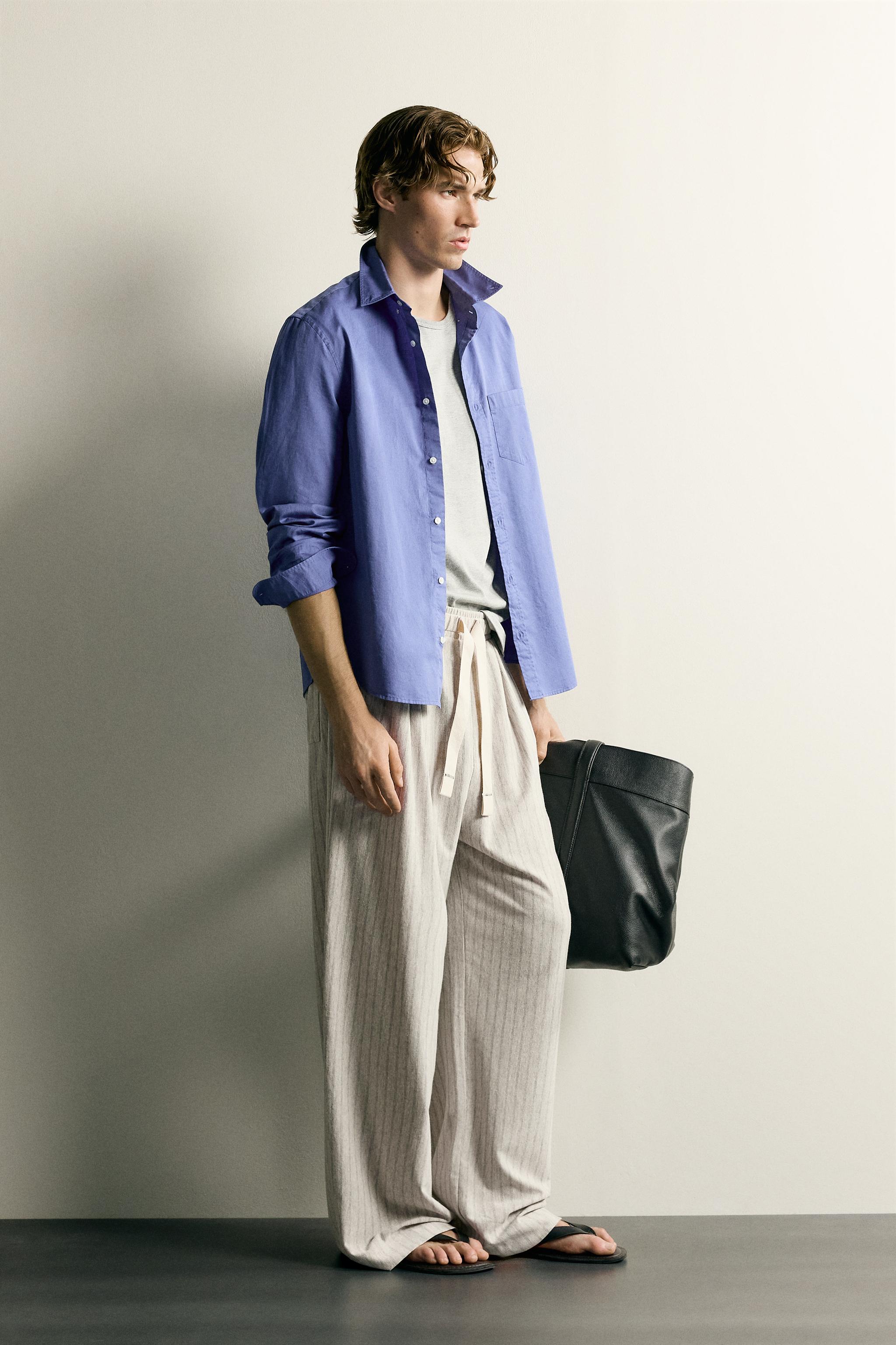 STRIPED RELAXED FIT PANTS