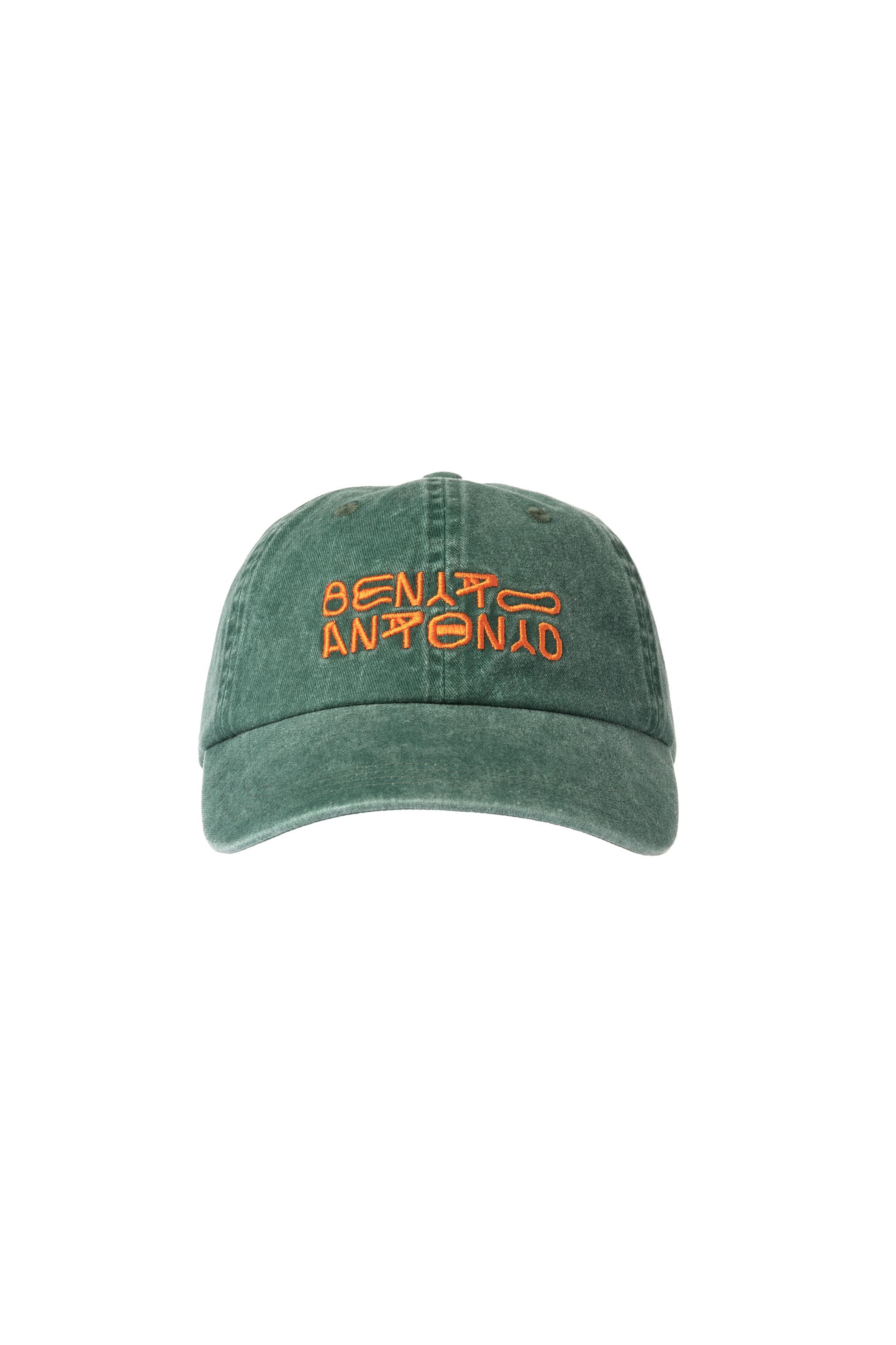 WASHED LOGO EMBROIDERY CAP — Green