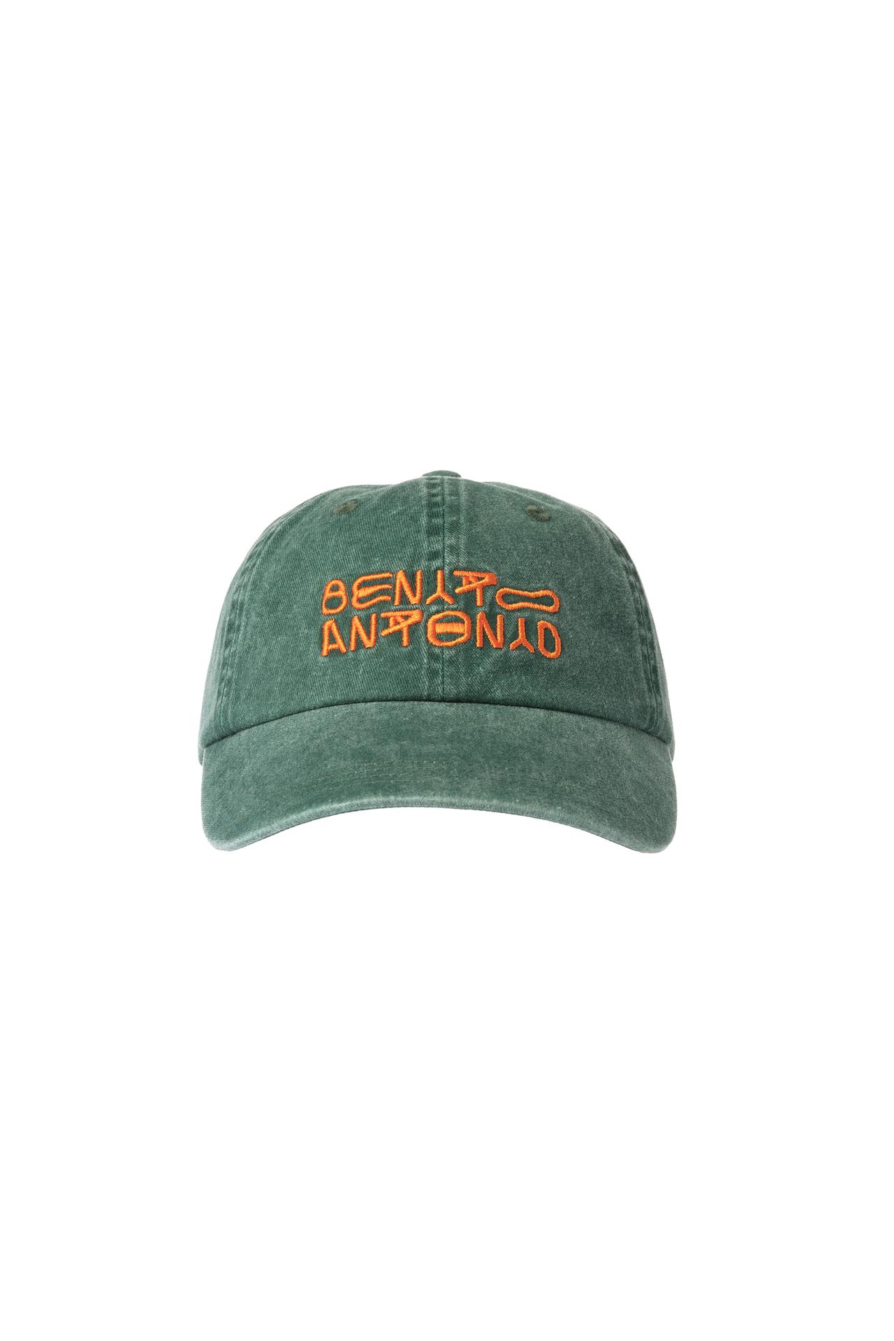 EMBROIDERED LOGO WASHED CAP — Green