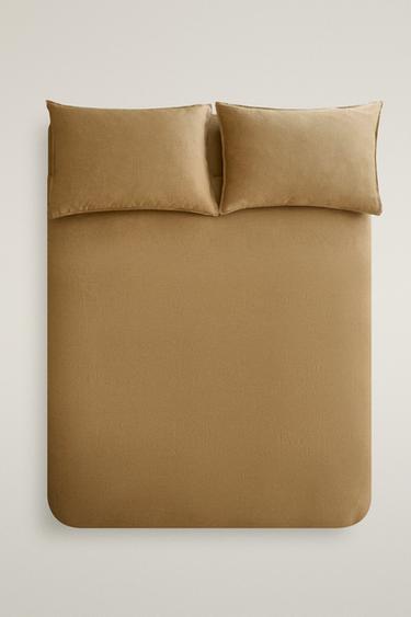 FUNDA NÓRDICA LINO LAVADO (140 GXM²) - Caramelo de Zara