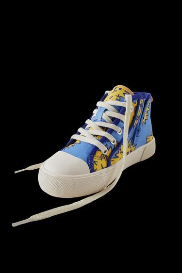 BOTÍN DEPORTIVO ESTAMPADO - Azul de Zara