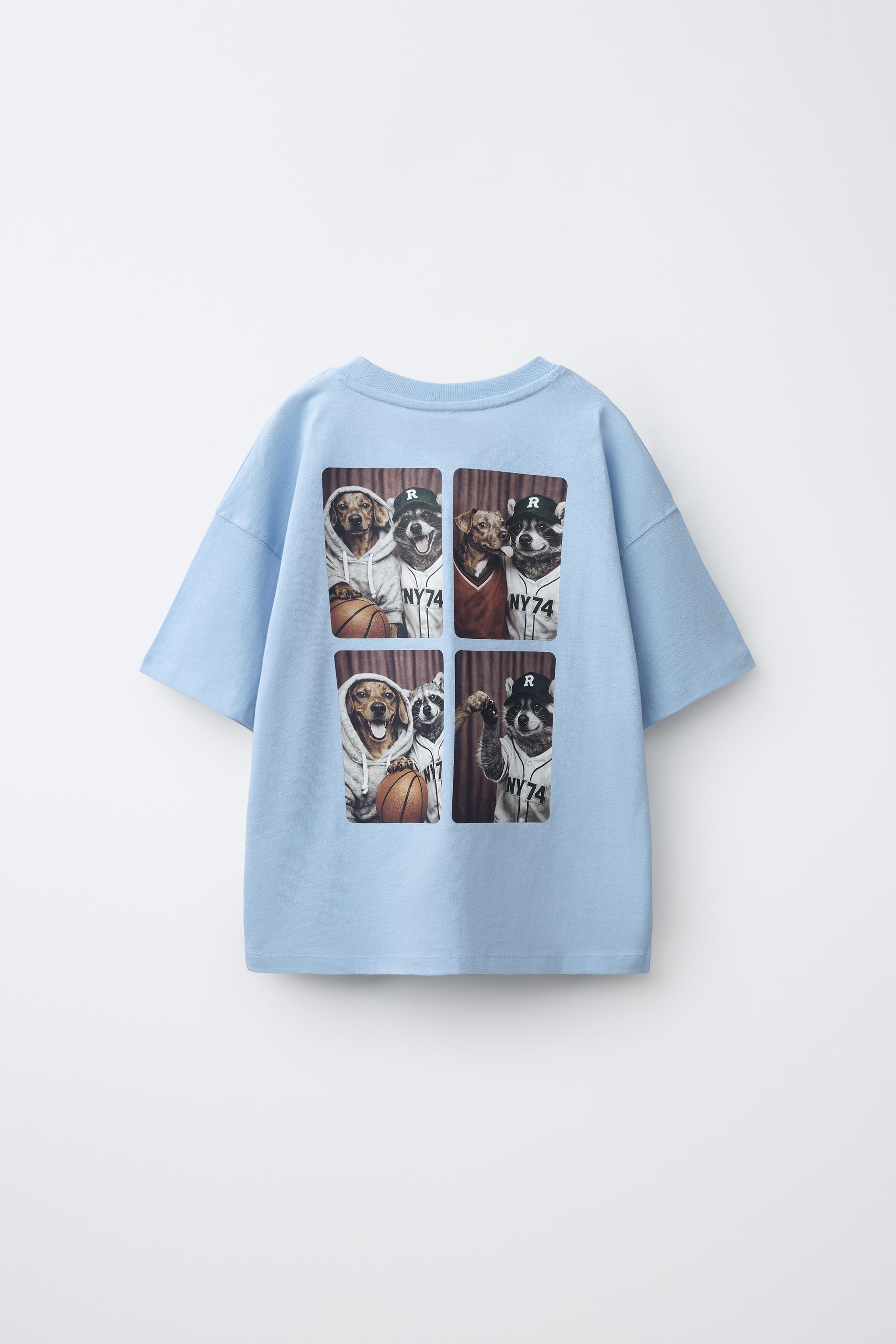 BASKETBALL ANIMALS PRINT T-SHIRT