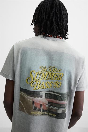 CONTRAST PRINT T-SHIRT - Light grey by Zara - Image 5