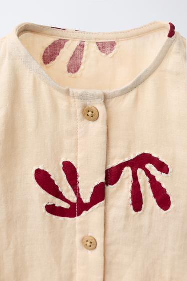 BODY TEXTURÉ BRODÉ - Écru de Zara - Image 2