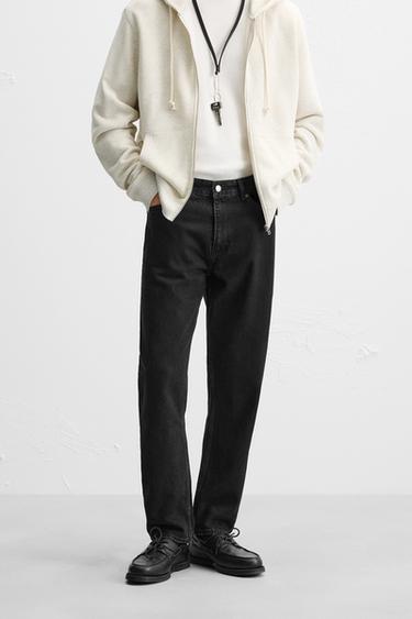 JEANS SLIM FIT CÔNICO - Preto da Zara