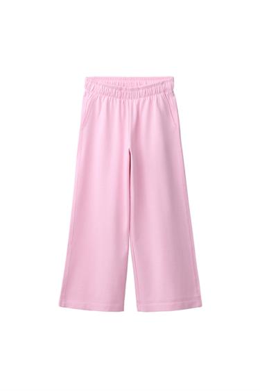 WIDE-LEG HEAVY JERSEY TROUSERS - Pink by Zara