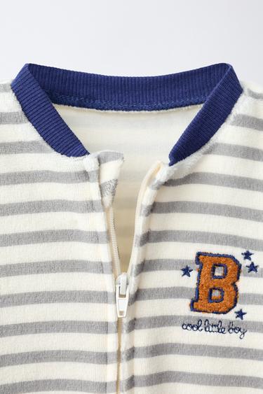 Velour Striped All-in-one With Patch - striped by Zara