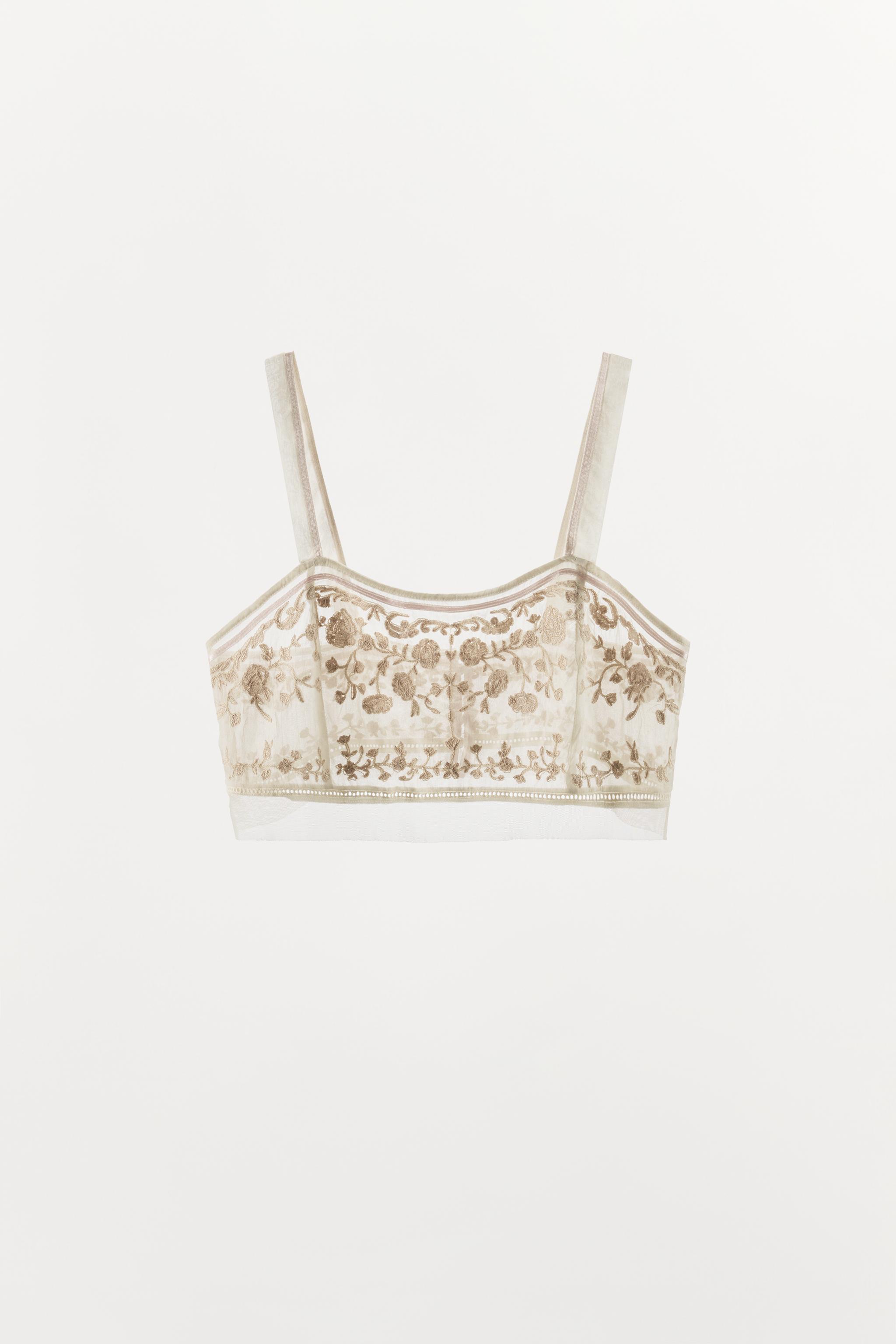 ZW COLLECTION EMBROIDERED CROPPED TOP