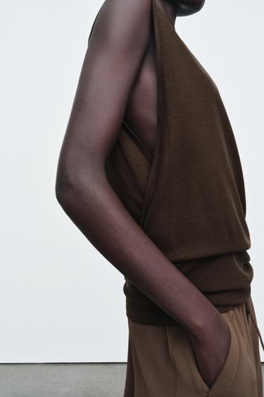 FLOWY HIGH NECK TOP - Bottle green by Zara - Image 2