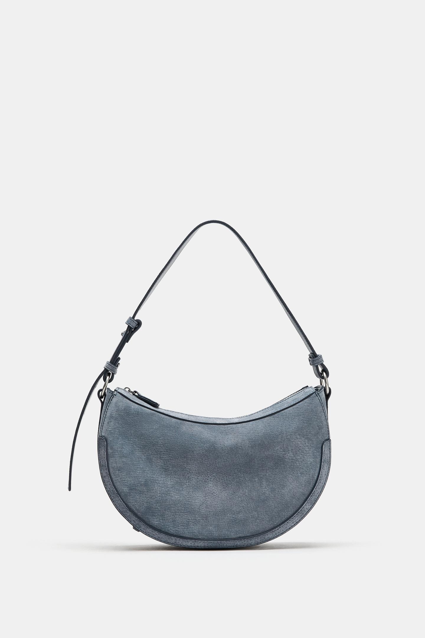 Женская сумка Zara Leather Shoulder, цвет: Синий