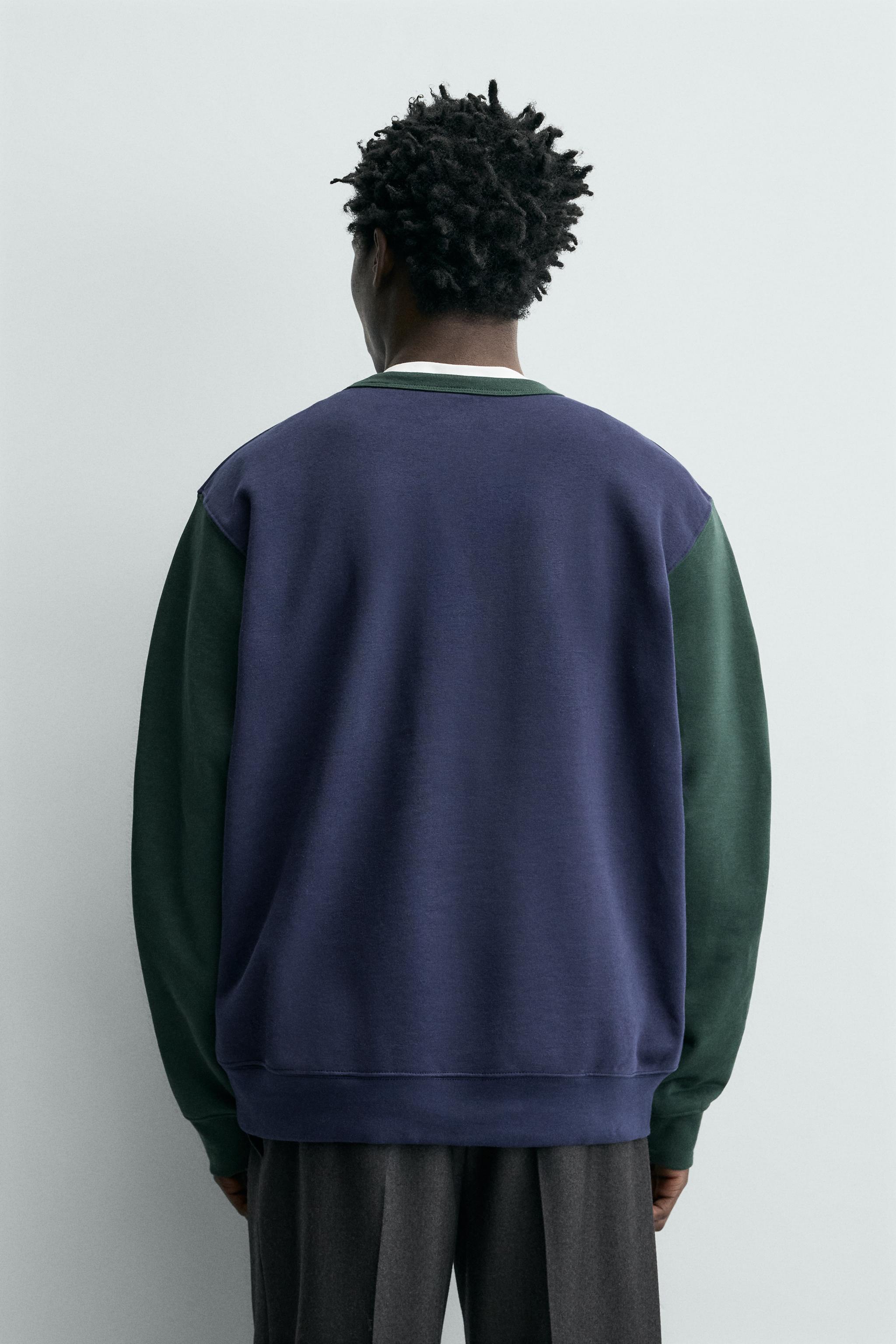 COLOR BLOCK CREWNECK SWEATSHIRT