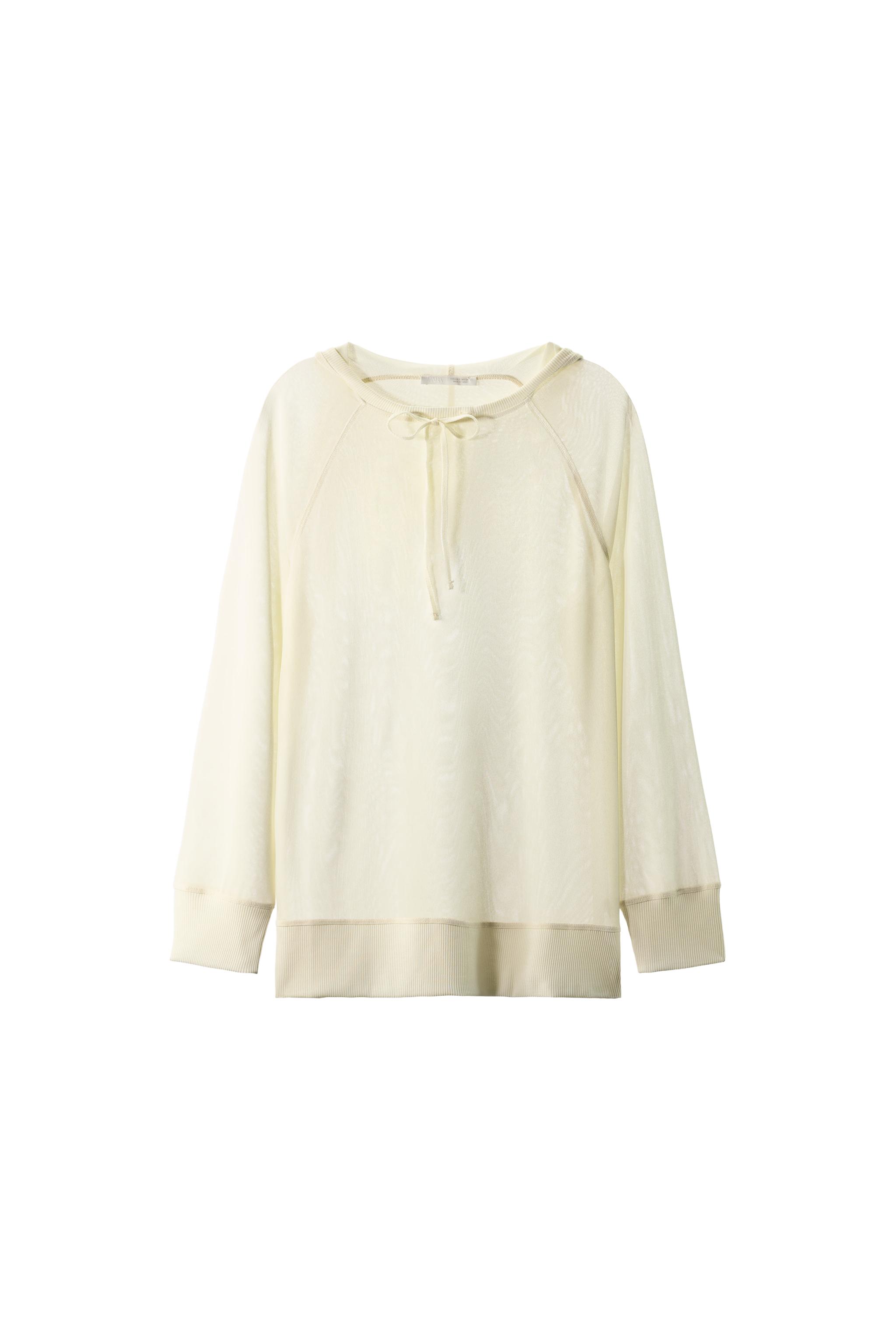 SEMI-SHEER FLOWY SWEATSHIRT