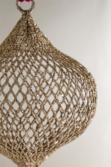 MESH BAUBLE CHRISTMAS TREE DECORATION - Silver by Zara - Image 3