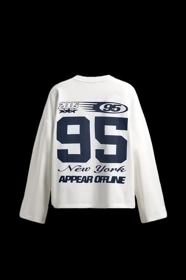 CAMISETA ESTAMPADO TEXTO COMBINADO - Blanco roto de Zara