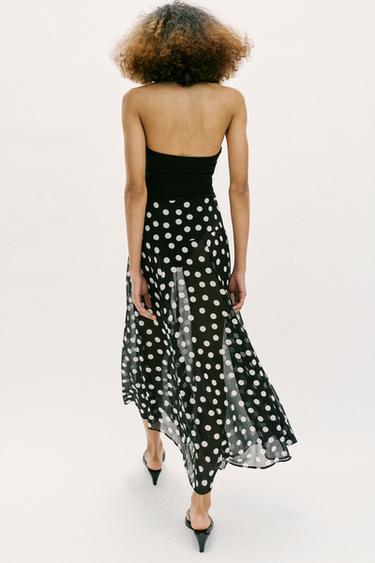 ROBE BIMATIÈRE À POIS - Noir de Zara - Image 4