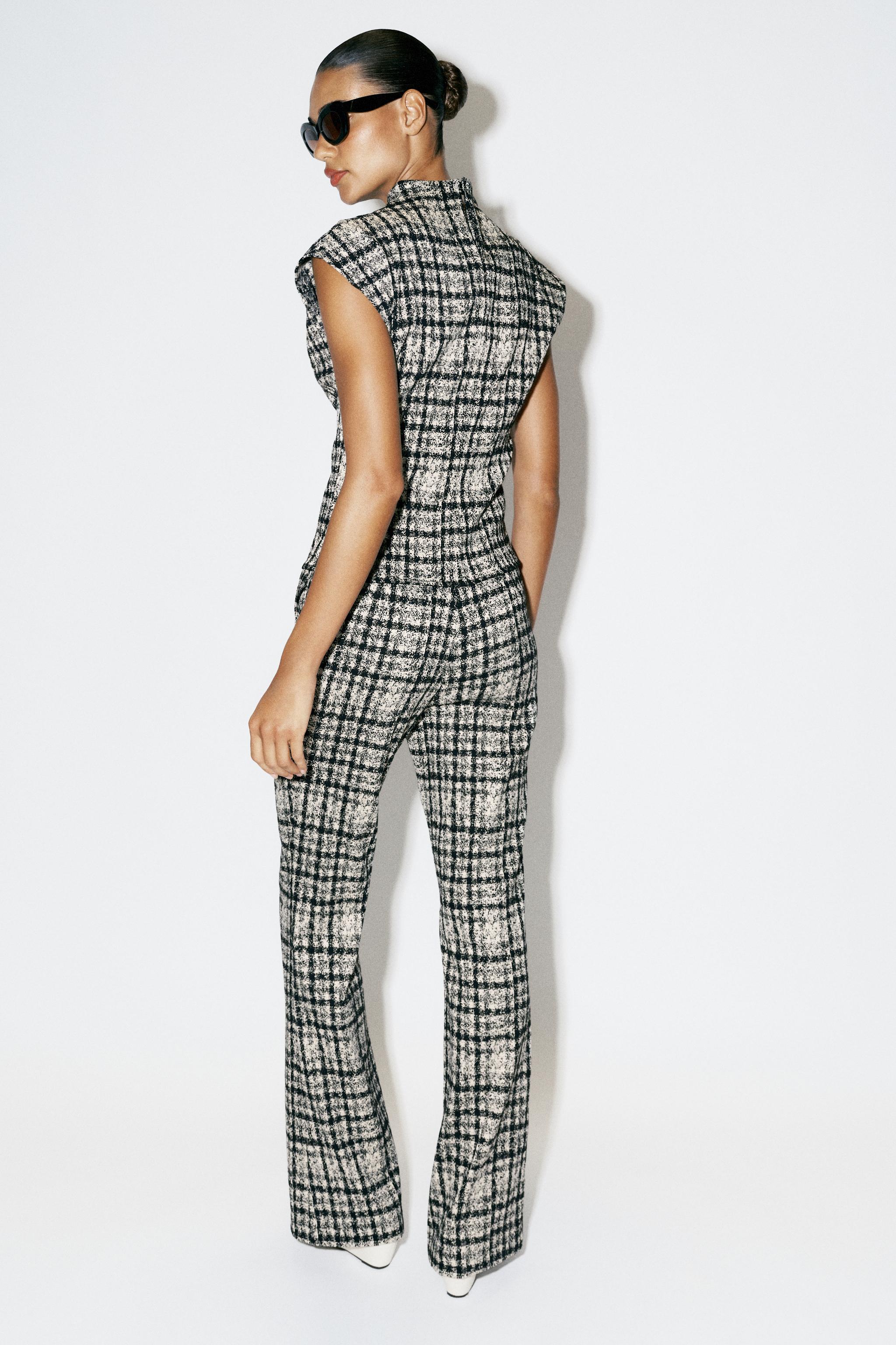 PLAID FLARE PANTS