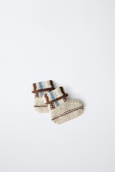 Zara KNIT BOOTIES - Blue - Image 0