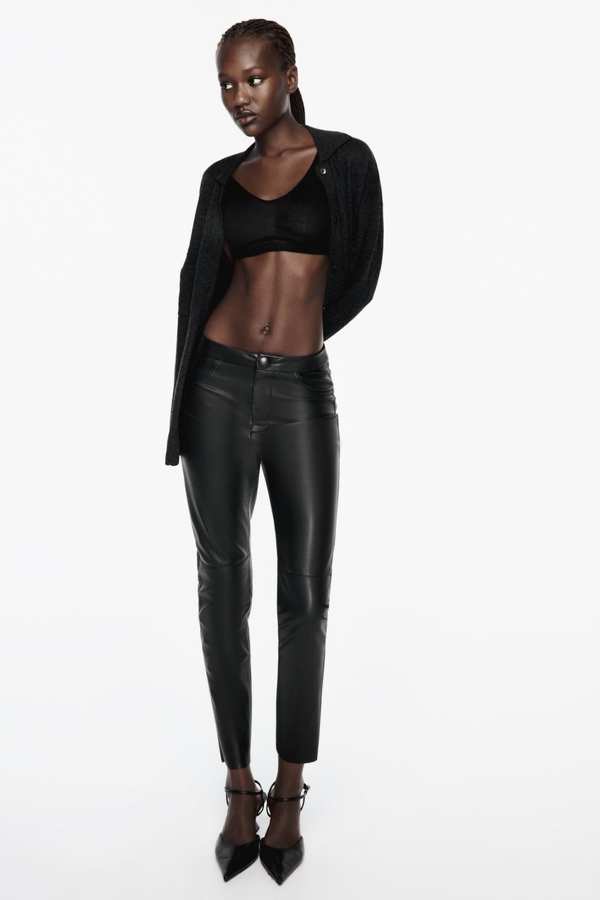 Zara, Pants & Jumpsuits, Nwt Zara Faux Leather Pants With Slit