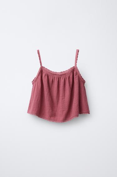 RUSTIC LACE TOP - Raspberry by Zara - Image 0