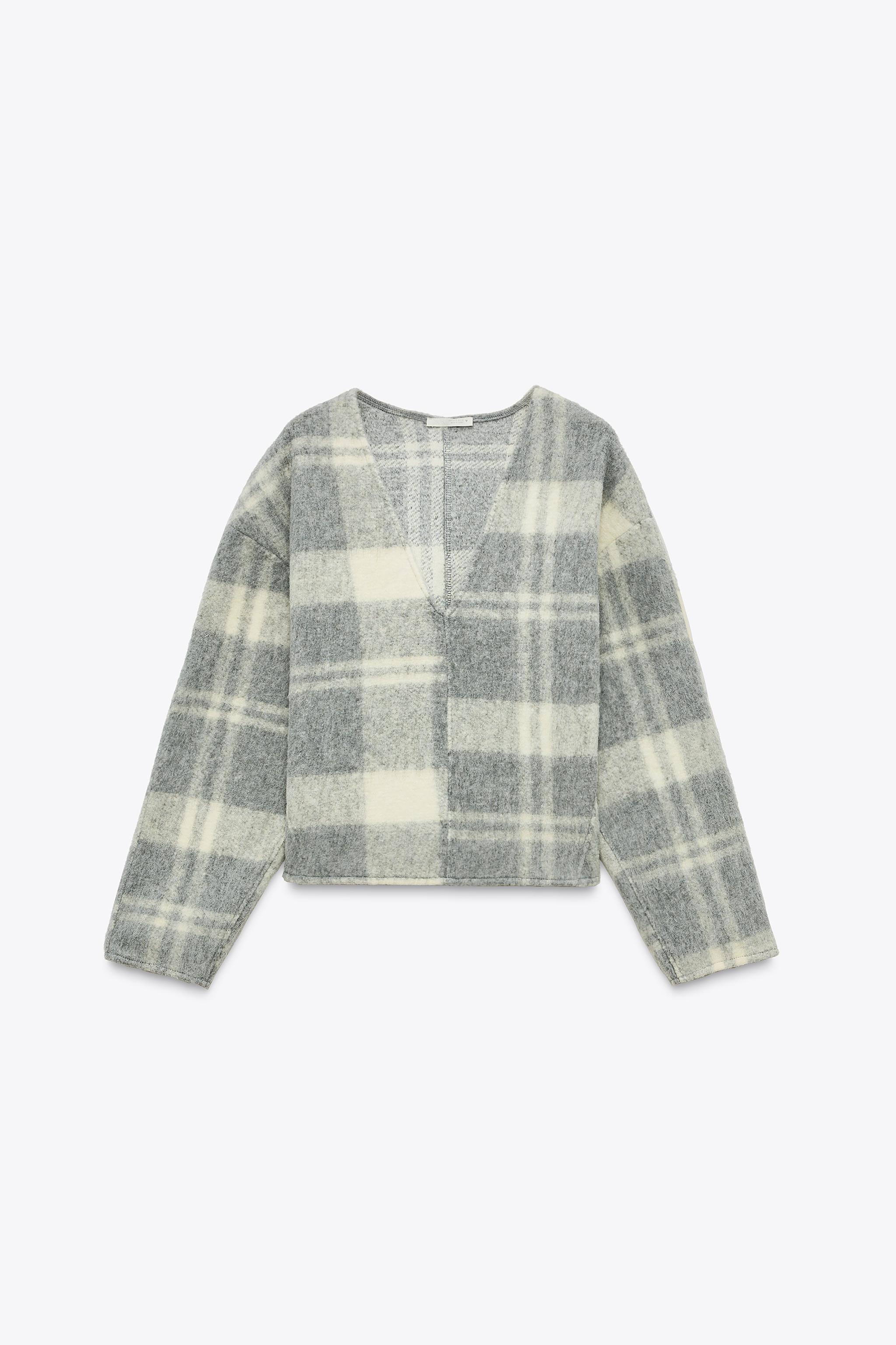 ZARA タグ付き 新品 ソフト Vネック スウェットシャツ - メルカリ