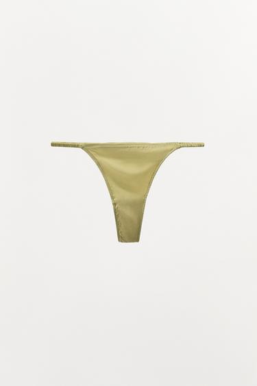 TANGA AVEC SOIE - Vert clair de Zara