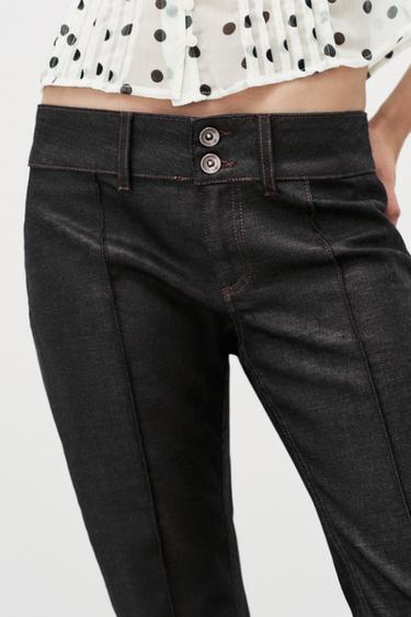TRF WAXED LOW-RISE JEANS - Chocolate by Zara - Image 3