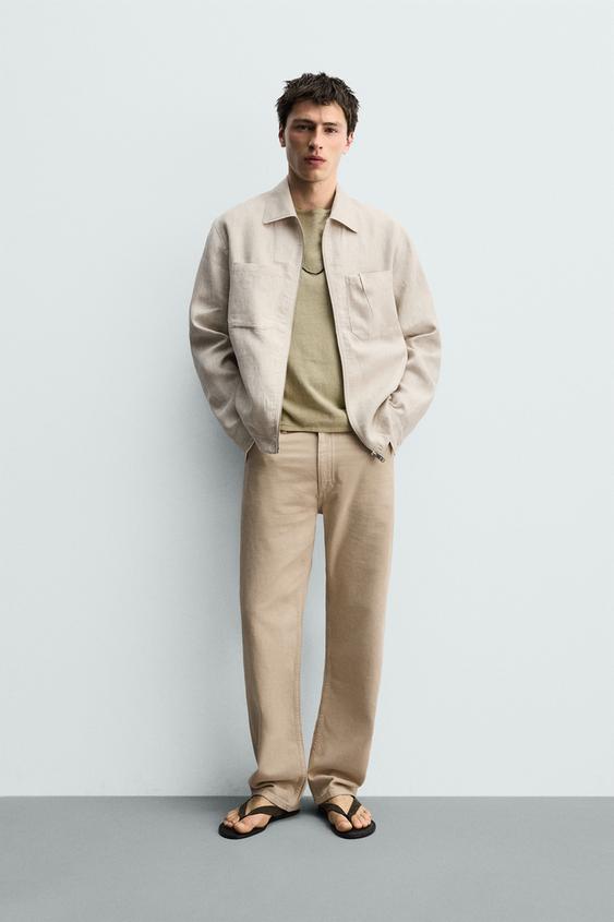100% LINEN ZIP-UP OVERSHIRT from Zara - $99.90
