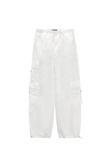 NYLON BLEND PARACHUTE TROUSERS