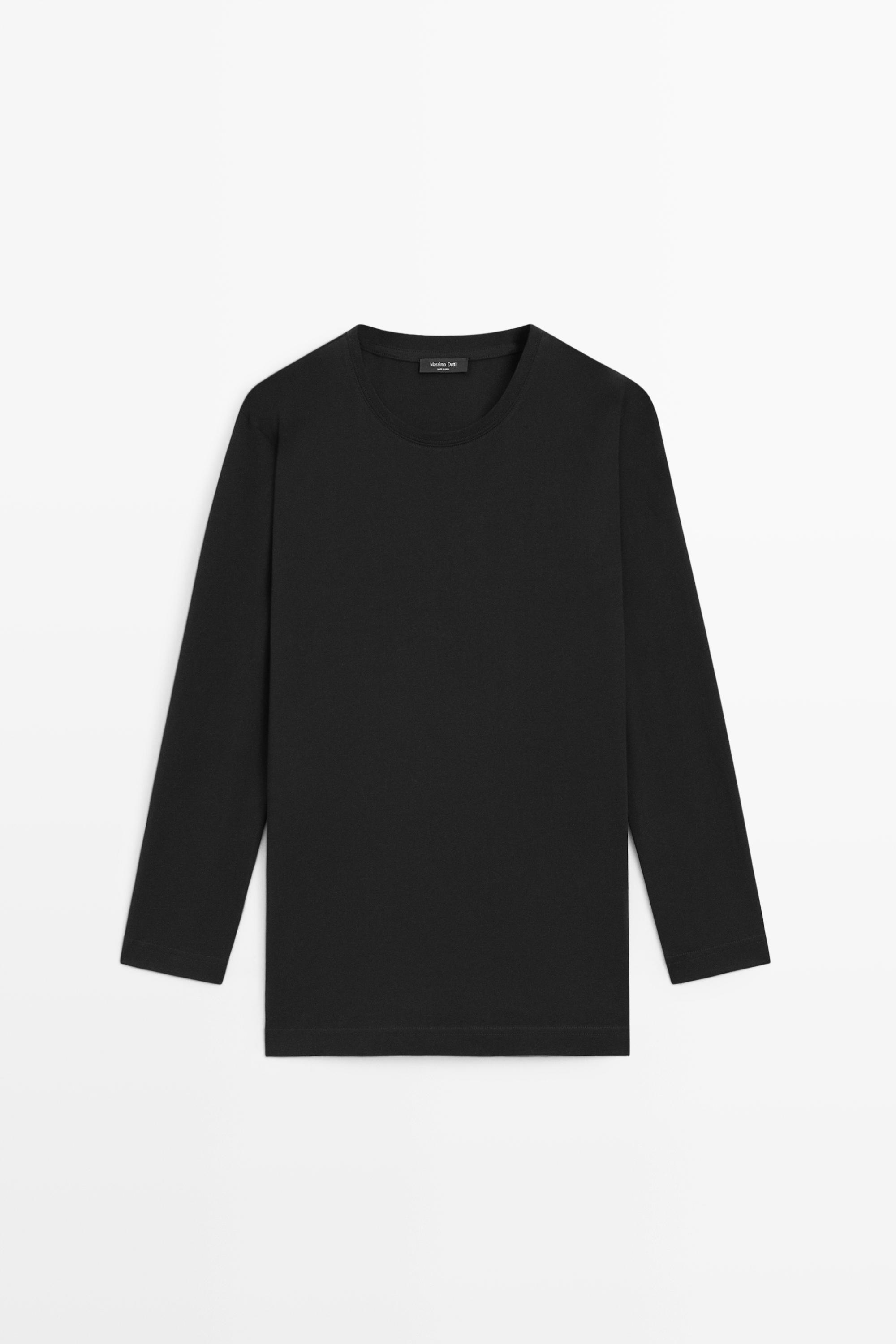 100% cotton long T-shirt with round neck