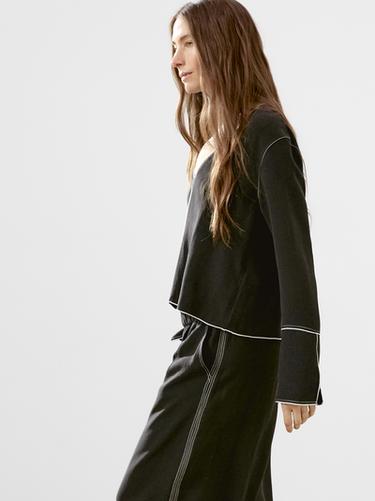Zara Flowing shirt with contrast topstitching - Black