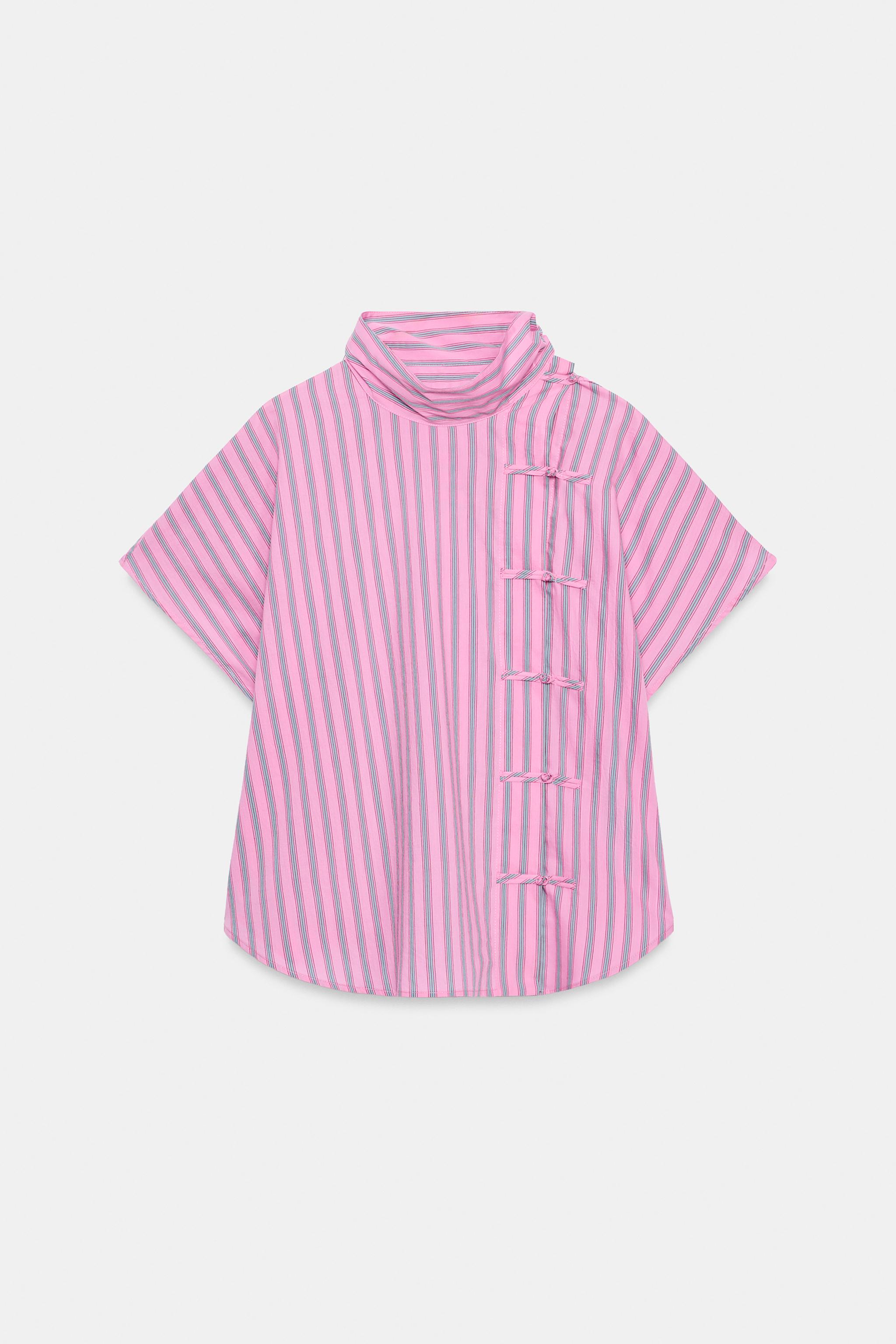 ZW COLLECTION STRIPED FROG FASTENING SHIRT