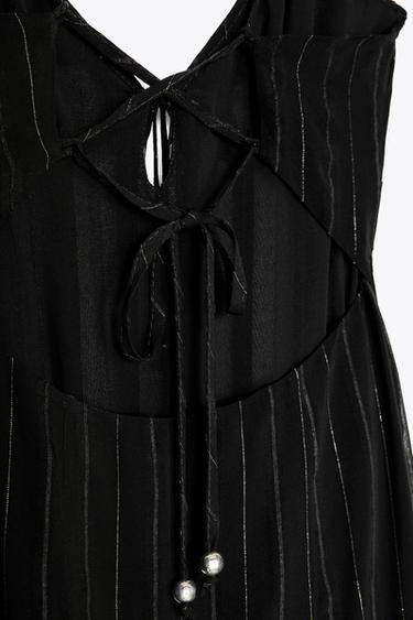 ROBE MI-LONGUE LINGERIE FIL MÉTALLISÉ - Noir de Zara - Image 10