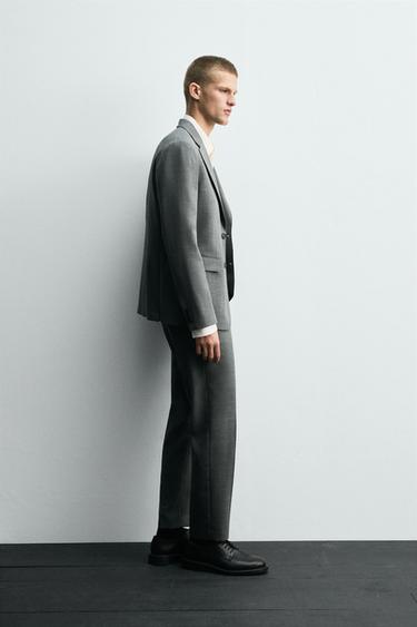 BLAZER DE COSTUME À CARREAUX - Gris chiné de Zara - Image 3