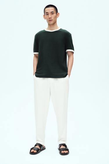 EASY CARE JOGGER WAIST TROUSERS - Oyster-white by Zara