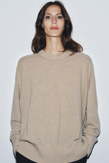 100% WOOL OVERSIZE SWEATER - Beige by Zara